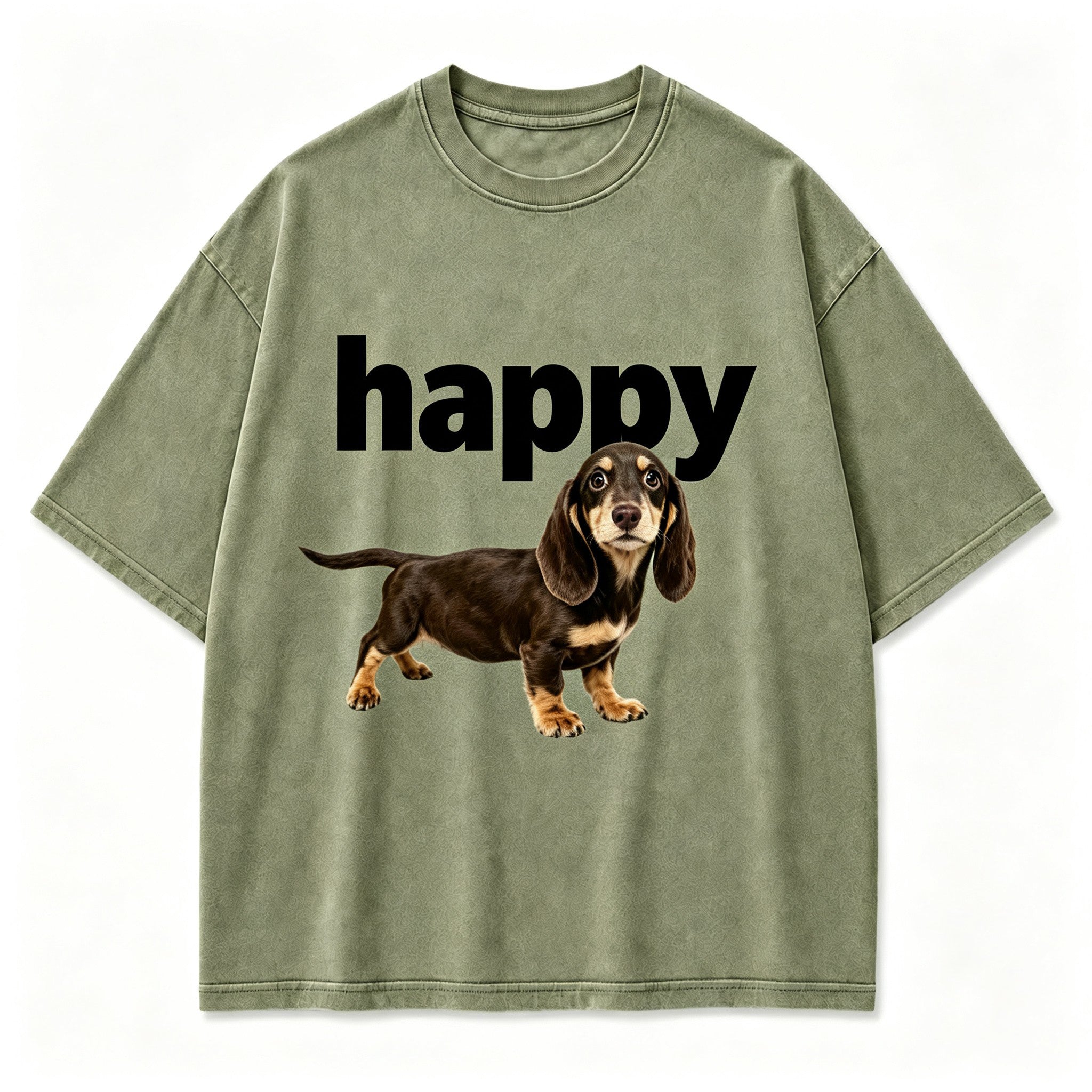 Vintage One Pup Simple Happiness Lovely Canine Retro Circular Graphic Artwork
