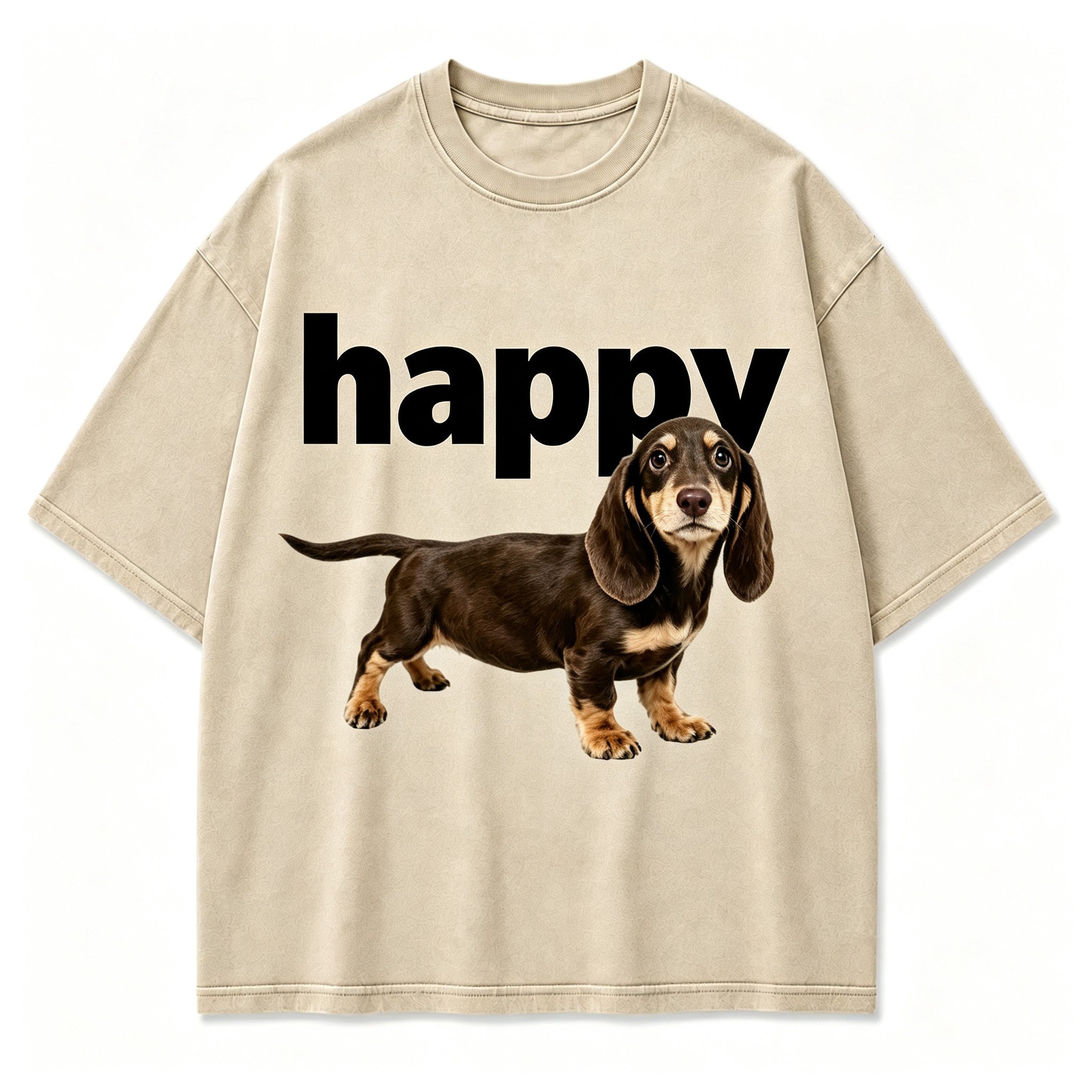 Vintage One Pup Simple Happiness Lovely Canine Retro Circular Graphic Artwork