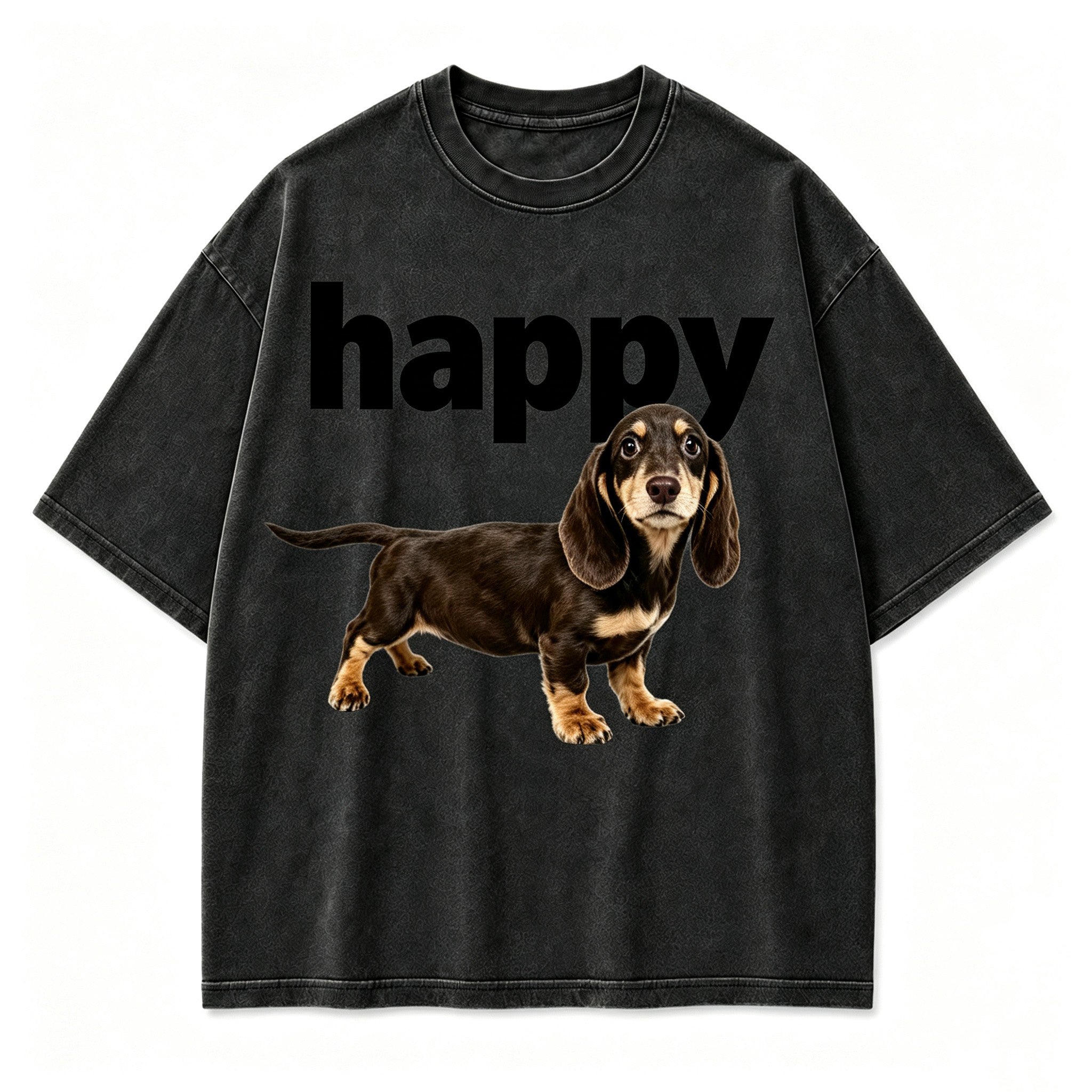 Vintage One Pup Simple Happiness Lovely Canine Retro Circular Graphic Artwork