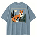 Vintage Wild Fox Spirit Woodland Independent Soul Retro Graphic Artwork (Print On Back)
