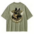 Vintage Alpha Dog Protect The Pack Wilderness Canine Retro Circular Graphic Artwork（Print On Back）